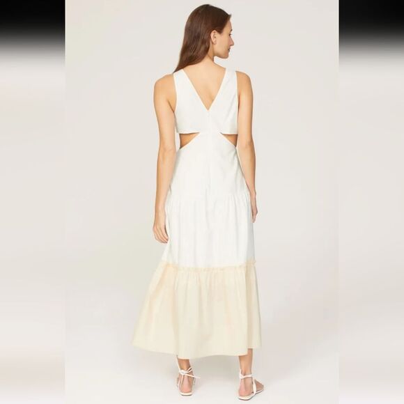 Endless Rose Twist Front Cutout Maxi Dress Size S White - Picture 2 of 7